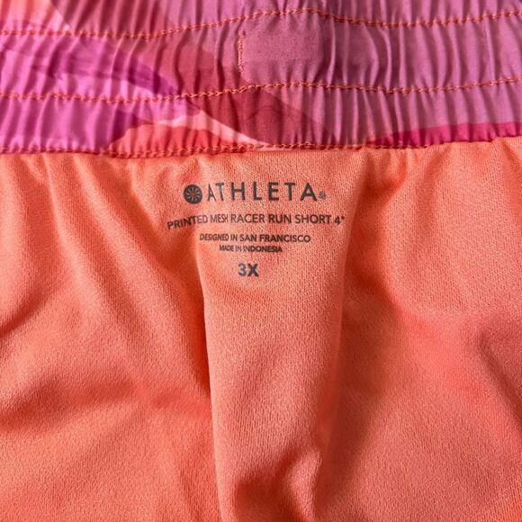 Athleta Printed Mesh Racer Run Mid Rise 4 Short- Size 3X - Picture 4 of 6